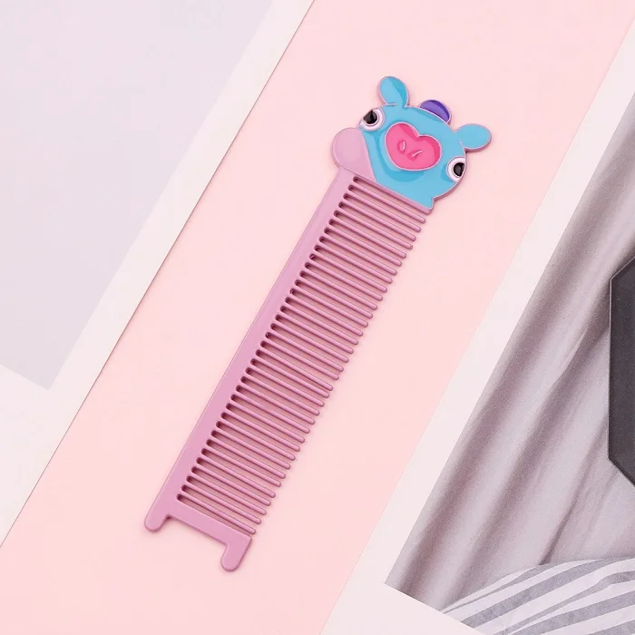 Bangtan мальчики милый мультфильм гребень для женщин мужчин ювелирные изделия Bangtan аксессуары - Окраска металла: Родиевое покрытие
