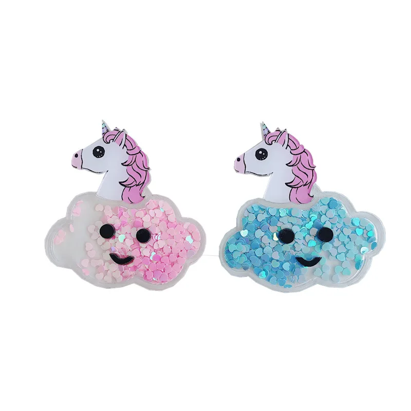 

David accessories Unicorn Cherry Quicksand Transparent Acrylic Flowing Sequins Shakers DIY Bow Bag Home Decoration,1Yc7701