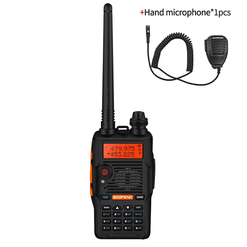 1PCS speaker mic Baofeng UV-5R V walkie-talkie 1 шт. Профессиональный fm-приемопередатчик с гарнитурой 136-174/400-520mHZ ham radio comunicador Black - Цвет: 1PCS speaker mic