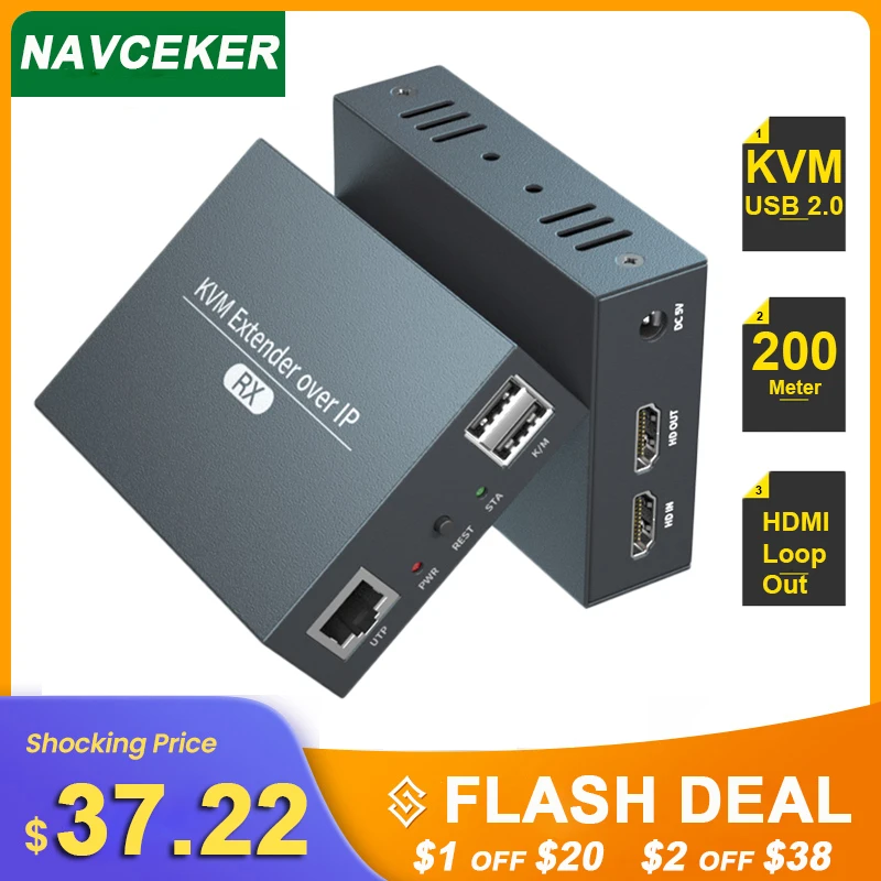 Other Electronics 2021 Navceker HDMI KVM Extender Over IP RJ45