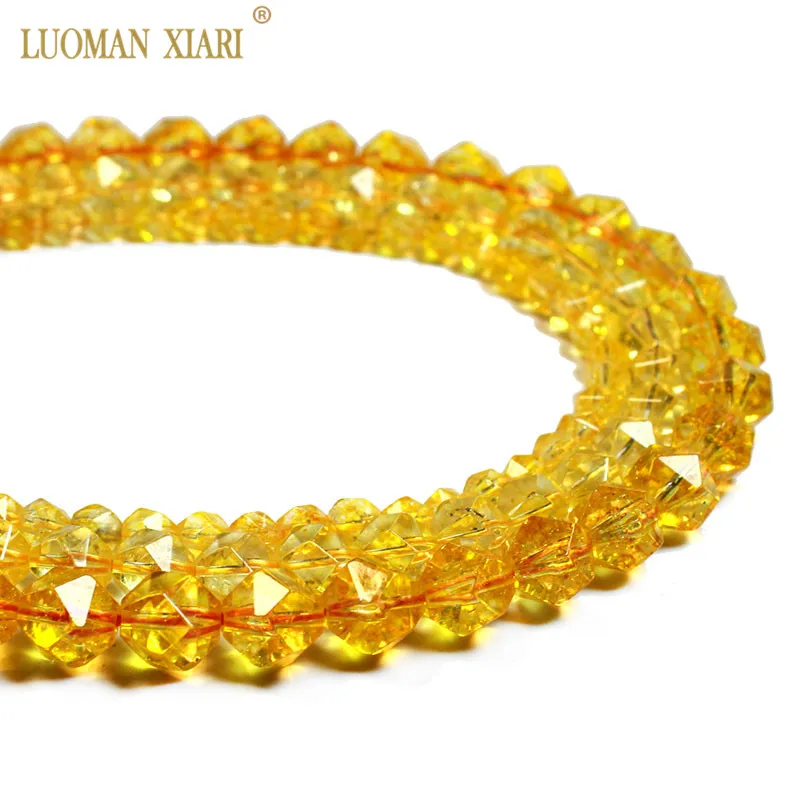 Fine AAA 100% Natural Faceted Citrine Round Natural Stone Beads Yellow Crystal For Jewelry Making Diy Bracelet Necklace 6/8/10MM 4