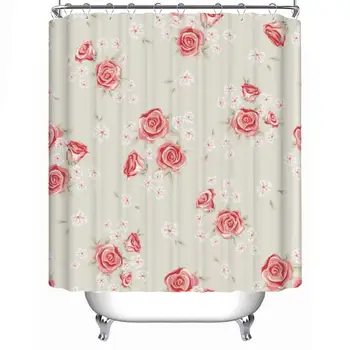 

Floral Seamless Vintage Pattern Shabby Chic Vector Shower Curtain White Shower Curtain
