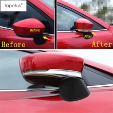 Lapetus Accessories Fit For Mazda 6 Chrome Outside Door Rearview Mirror Rubbing Strip Protector Molding Cover Kit Trim