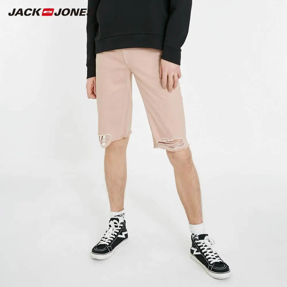 Джинсовые шорты Jack & Jones мужские до колена базовые штаны из хлопка свободного кроя