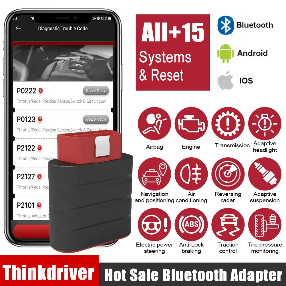 Thinkcar OBD2 автомобильный сканер Bluetooth полная система 15 функций сброса OBD 2