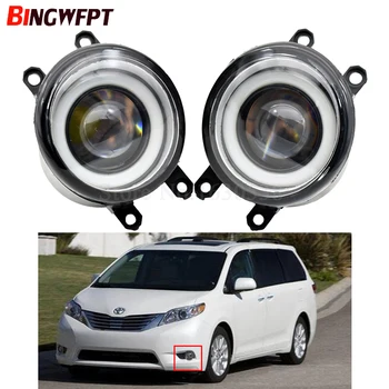 

2PCS Car 3000LM LED Bulb Front Fog Light + Angel Eye light 12V For T oyota Sienna 2011-2017 for T oyota Fortuner 2015 2016 2017