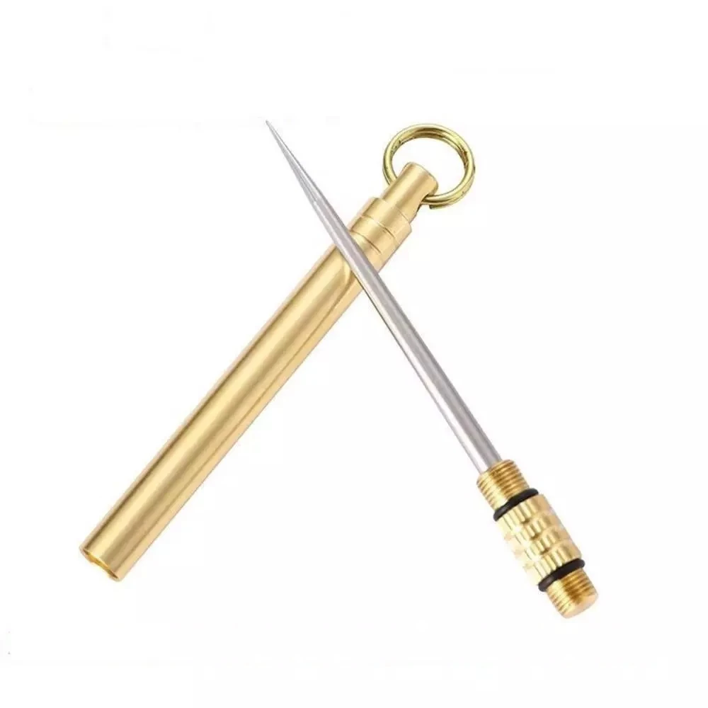 

Titanium Outdoor Edc Multifunctional Toothpick Bottle Portable Fruit Fork Camping Tool Toothpick Tube Stronger Than Dental Floss