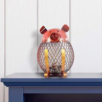 

Hot Lovely Piggy Bank Children Toy Bank Iron Coin Holder Boy Girls Coin Money Cash Saving Box for Home Decoration or Gift
