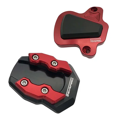 Комплект SEMSPEED для ADV150 ADV 150 adv150, подставка на ножке, боковая подставка, увеличительная пластина, накладка, крышка двигателя, защитный набор - Цвет: Красный
