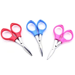 Ciseaux pliants en acier inoxydable, porte clés de pêche, Camping, Mini coupe, papeterie scolaire, couleur aléatoire, 1 pièces, livraison directe 