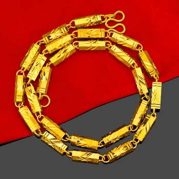 

6mm Thick Rapper's Necklace Yellow Gold Filled Solid Classic Mens Chain Link 24" Long Hip Hop Style