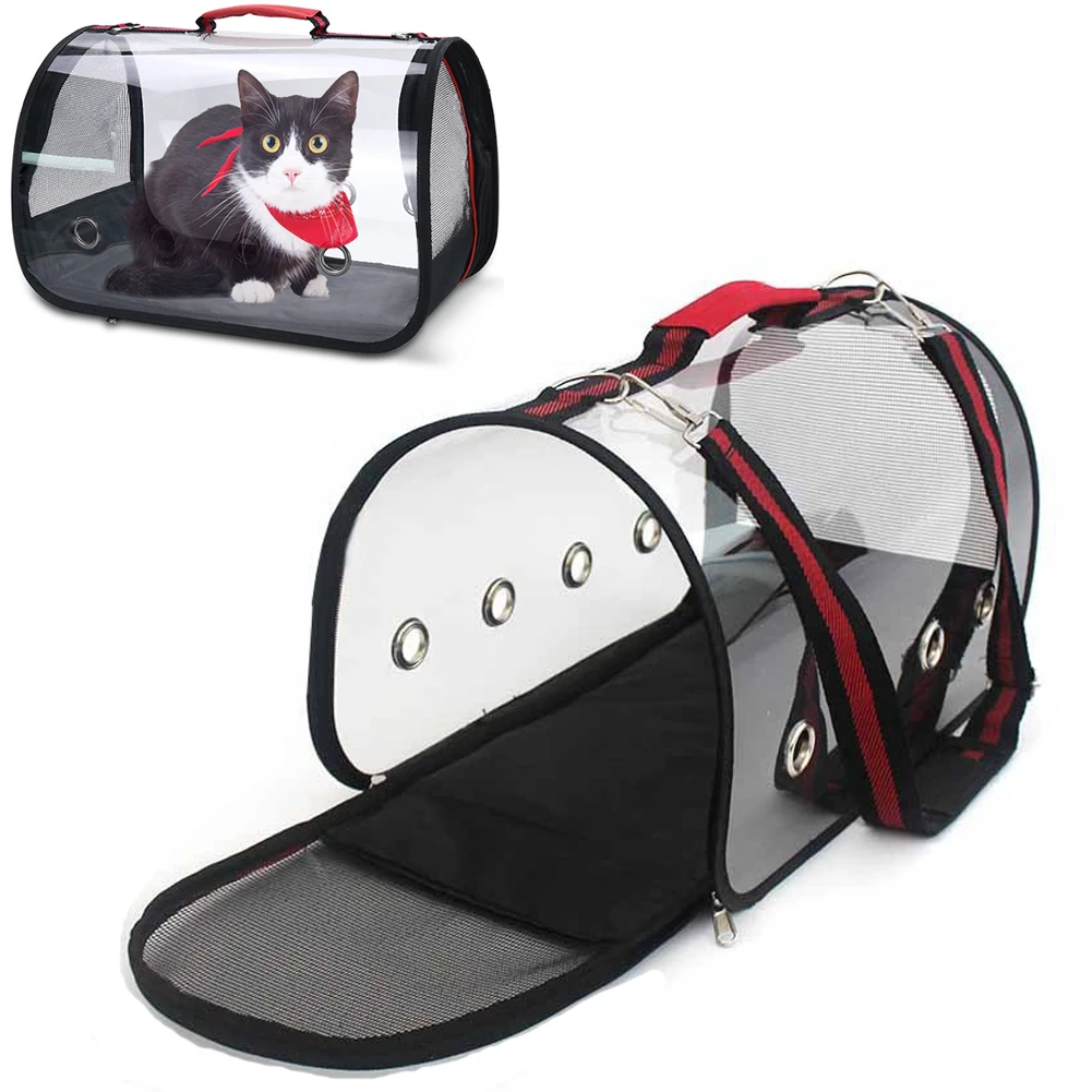 

Transparent Shoulder Bag Cat Pet Carrier Sling Bags Puppy New Breathable Mesh Handbag Portable Dog Carrying Outdoor Travel Cage