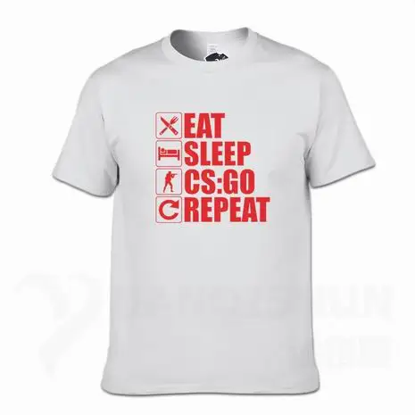 Eat Sleep, CS: GO, футболка-повтор, Забавный дизайн, CS GO, геймеры, Мужская футболка, модная, 16 цветов, высокое качество, хлопок, мужские футболки, хип-хоп