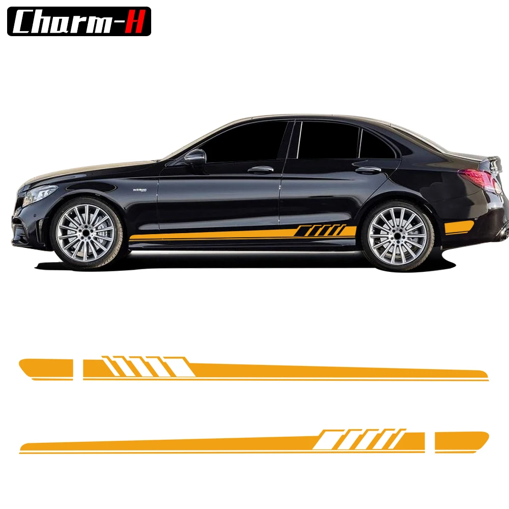 Наклейка на боковую полоску для Mercedes Benz W205 C180 C200 C63 AMG|amg edition|decal stickerside stripes decals |