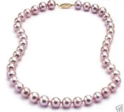 

free shipping NATURAL 18"8-9MM AAA ROUND SOUTH SEA GENUINE PINK LAVENDER PEARL NECKLACE See original listing