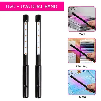 

Ultraviolet USB Germicidal Lamp Portable Handheld UV Wand Rechargeable Disinfection Light for Masks Toothbrushes Sterilization