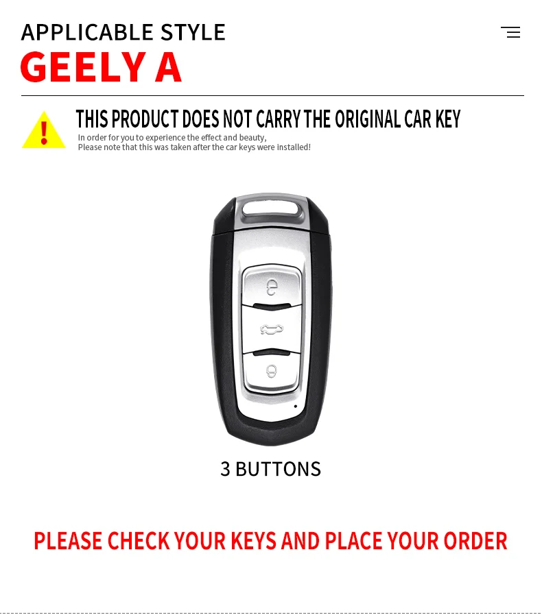 Metal Car Smart Key Case Cover Shell Fob For Geely Boyue Atlas NL3 Emgrand X7 EX7 EC7 GT GC9 Borui Coolray Protector Accessories - H2f47753883894afebbb80551abd5cdb0T