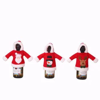 

Christmas Decorations Christmas Cute Clothes Hat Wine Bottle Set Champagne Wine Bag Home Table Dress Up