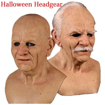 

New Halloween Party Full Face Mask The Elder Old Man Headgear For Masquerade Party Halloween Headgear Drop Shipping