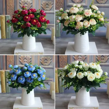 6 Branches Spring Artificial Fake Peony Flower Home Hotel Room Decoration