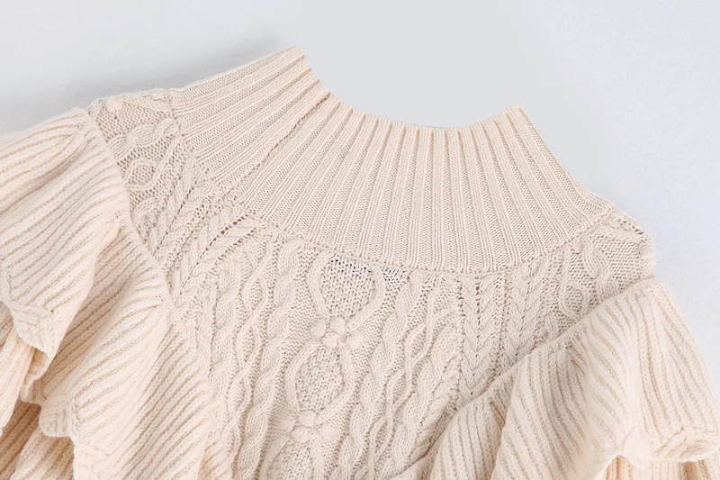 Стильный женский свитер осень модный короткий топ с длинным рукавом современный женский пуловер с оборками