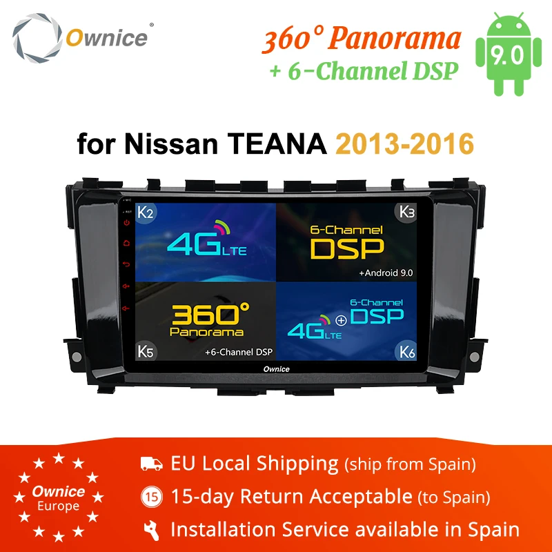 Ownice K1 K2 K3 K5 K6 Android 8.1 4G 360 Panorama DSP Car GPS Player Navi for Nissan Teana Altima 2013 2014 2015 2016 Octa Core |