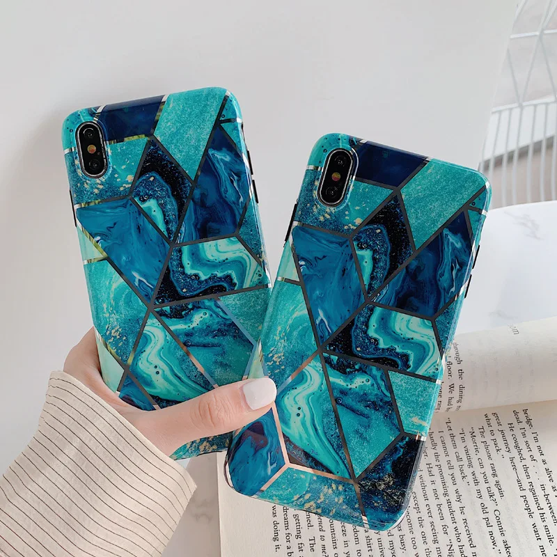 Plating Marble Case for iphone 11 case Soft TPU cover X XS XR XSMAX Geometric capa 6 6S 6plus 7 7plus 8 8plus |