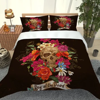 

2020 Hot Style Bedding Set 3d Digital Skull Pattern 2/3pcs Duvet Cover Set Single Twin Double Full Queen King Bedding
