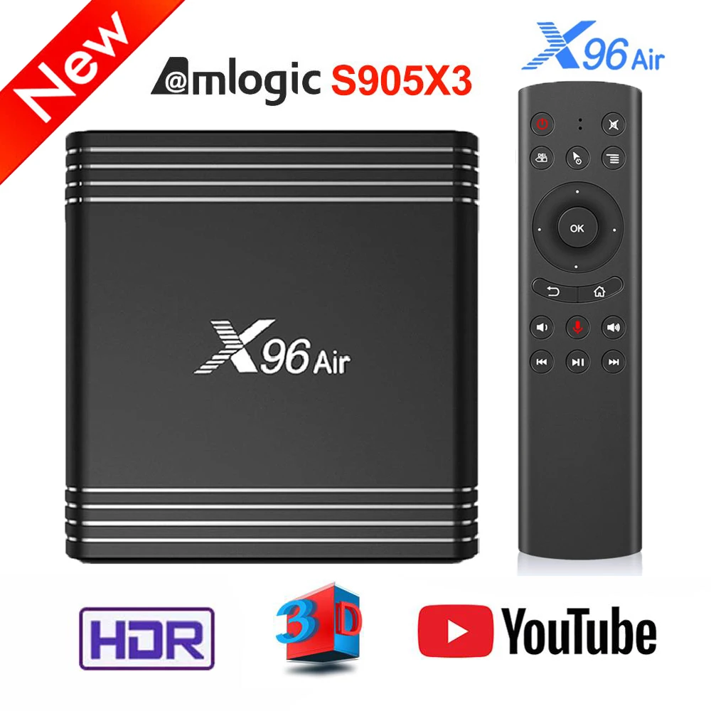 

X96 Air Amlogic S905X3 Android 9.0 TV Box DDR4 4GB 32GB 64GB Android Tv Box X96Air 1080P 8K 24fps Netflix Media Player smart box