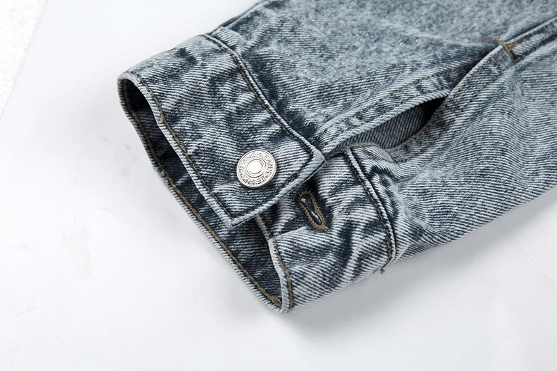 Осенне-зимняя джинсовая куртка с завышенной талией, Женская свободная укороченная курта с бахромой, рваная уличная одежда в стиле панк