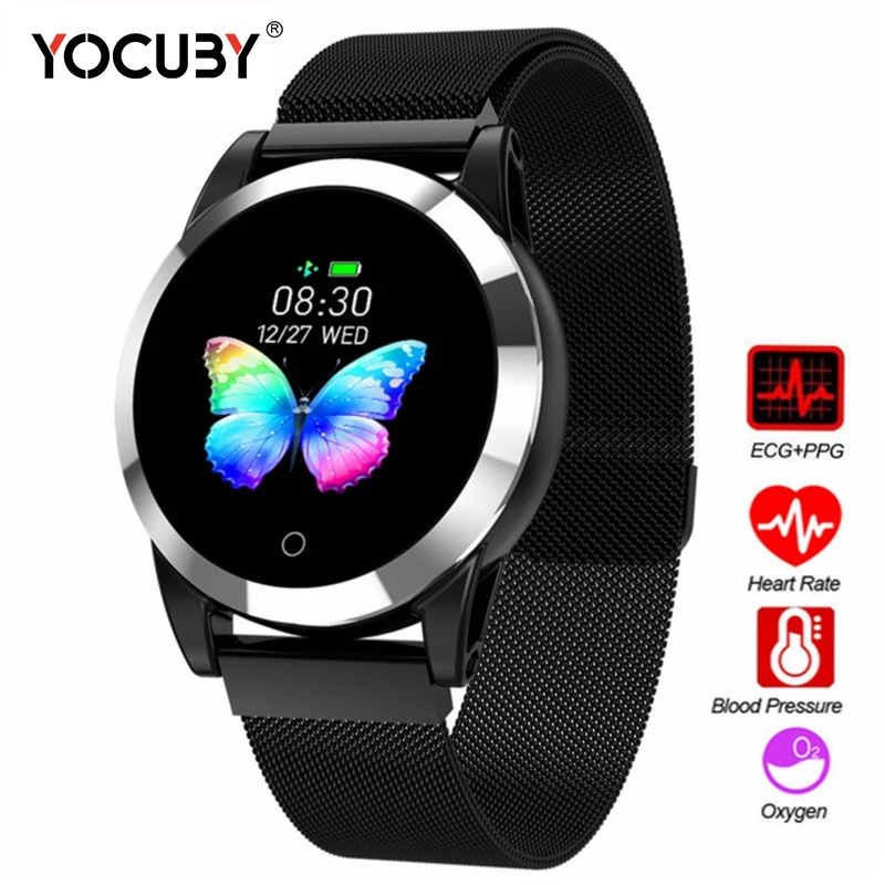 YOCUBY R19 Смарт-часы ECG+ PPG HR кровяное давление кислородный монитор спортивный фитнес-монитор Calory носимый для IOS для Xiaomi samsung