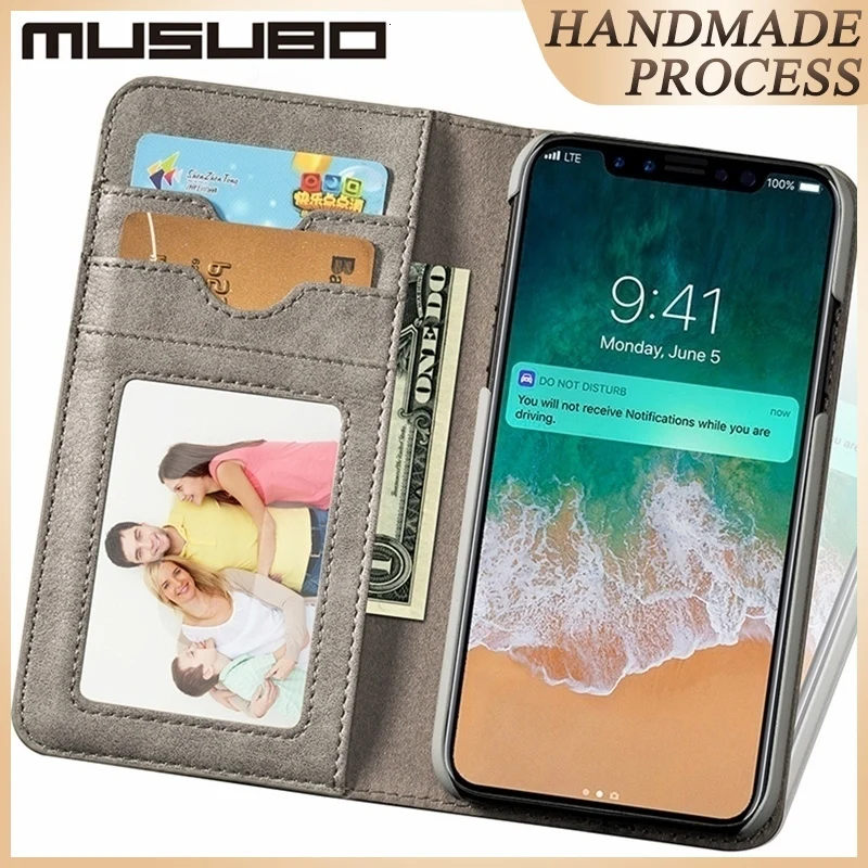 Musubo чехол из натуральной кожи для iPhone XR XsMax Xs X Funda, кошелек, чехол для телефона Apple 8 Plus, 7 Plus, 6 Plus, чехол s, флип, роскошный