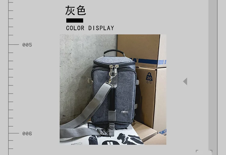 New Chao Brand Shoulder Bag Men's Large Canvas Travel Bag High School Student Bag Waterproof Multifunctional Backpack Bagpack