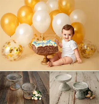 

Newborn Photography Props Wood Vintage Tall Cake Stand Baby Birthday Photography Decoration Studio Baby Photo Props Accessories