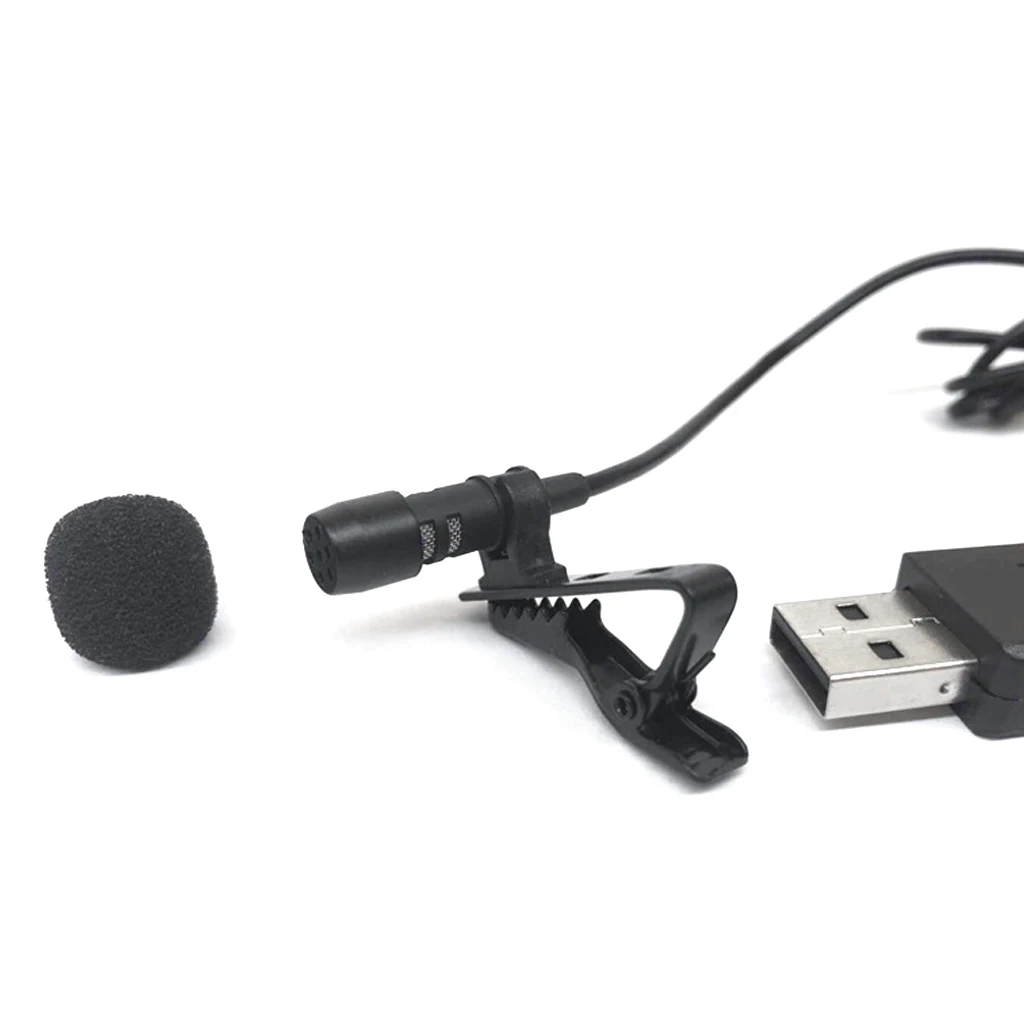 USB петличный микрофон мини стерео клип на лацкане микрофон конденсатор для ПК компьютер
