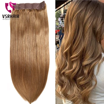 

VSR Fish Line Hair Exenstions hair Machine Remy Thickness Hair Bottom Human Hair Invisible Wire Flip in Hair Extension
