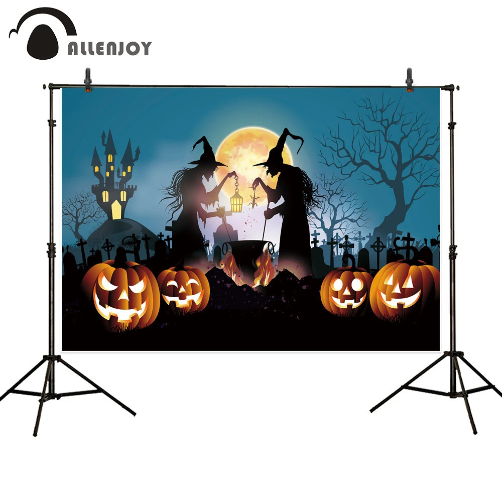 Allenjoy ハロウィーンの背景 カボチャ ランタンキャッスル ナイトムーン パーティー カーニバル 壁紙 装飾バナー Party Backdrops Aliexpress