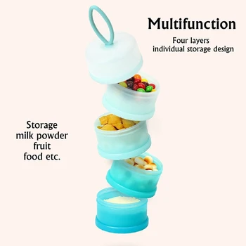 

4 Layers PP Baby Feeding Dispenser Snack Portable Container Food Storage Candy Infant Kids Milk Powder Box Fruit Toddle Sealing