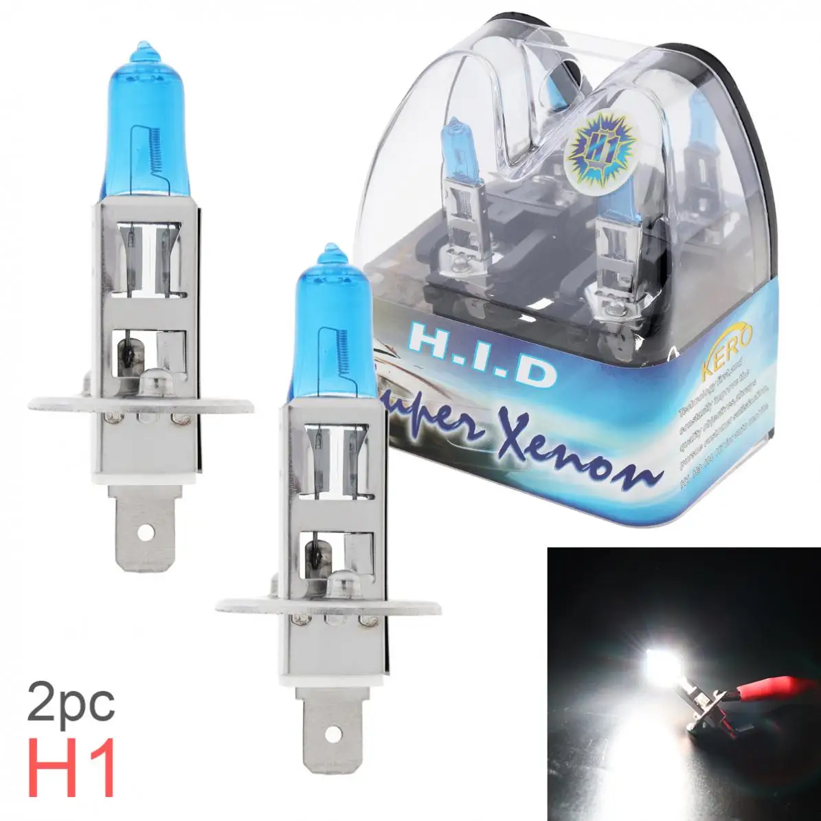 Compra Bombilla halógena de xenón para faro delantero de coche, Bombilla antiniebla, 12V, H1, 55W, 6000K, Universal, superbrillante, 2 uds. 6MRApRL3