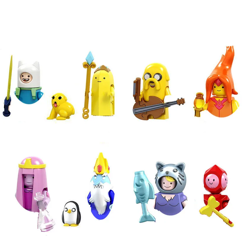 Single Cartoon Movie Adventure Time Finn Banana Guard Jack Flame Party Building Block Giocattoli Per Bambini