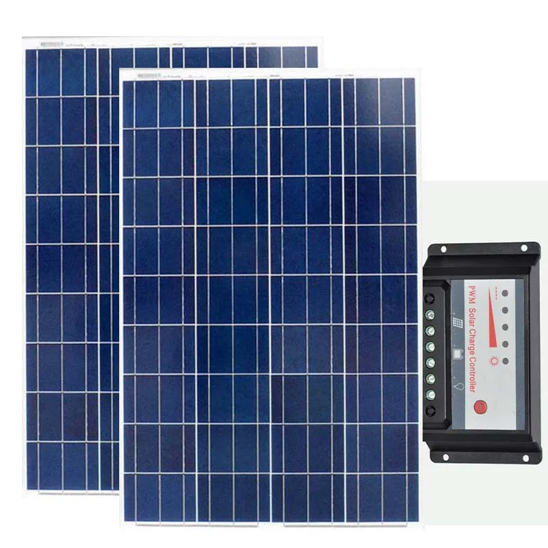 Solar Set 200w Комплект солнечной панели 12v 100w 200w 300w Контроллер заряда 12 v/24 v 30A система на солнечной батарее для дома автомобиль фургон, кемпинг жилой автофургон телефон - Цвет: Solar Set 200w