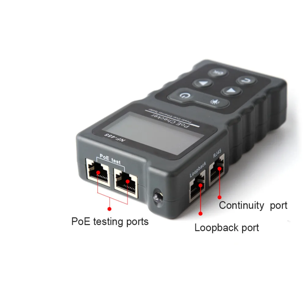 LCD Network Cable Tester Lan Test PoE Checker NF-488 Inline PoE Voltage Current