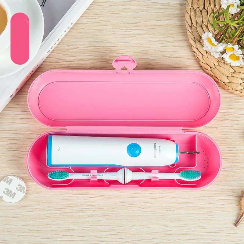 1 Pc Electric Toothbrush Case Travel Box for ElectricToothbrush Brush Head Cap(not Include Toothbrush and Brush Head - Цвет: Pink