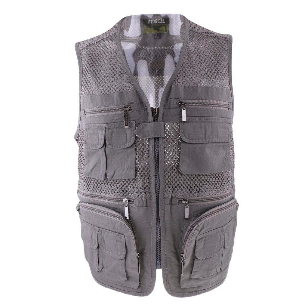 2XL Gray Открытый Быстросохнущий рыболовный жилет, мульти карманы сетки жилет рыбалка охота жилет фотографии куртки - Цвет: 2XL Gray