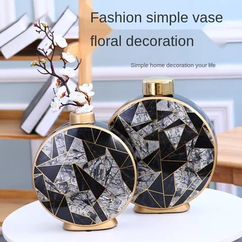 

European Style Simple Porcelain Vase Home Decoration Living Room Luxury Dry Flower Arrangement Handicrafts Ornaments