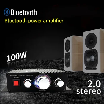 

Power Amplifier Bass Bluetooth 4.2 Power Amplifier Led 50Wx2 Audio HiFi Stereo Volume Adjustment