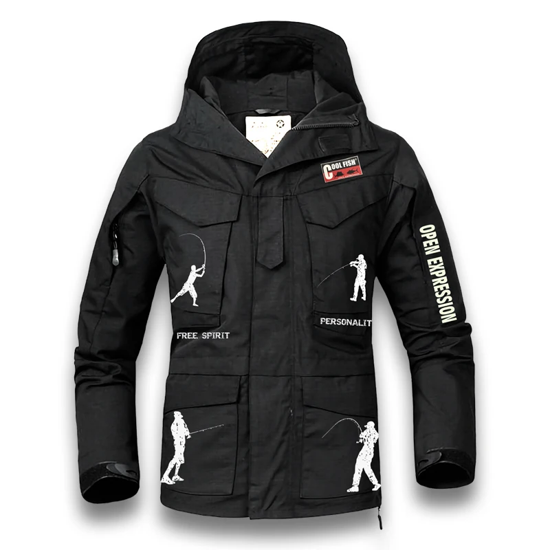 

New Men Warm Fishing Jacket Outdoors Windbreak Coat Rain-proof Waterproof Male Fleece Thickening Wader Camping Fishing Clothes