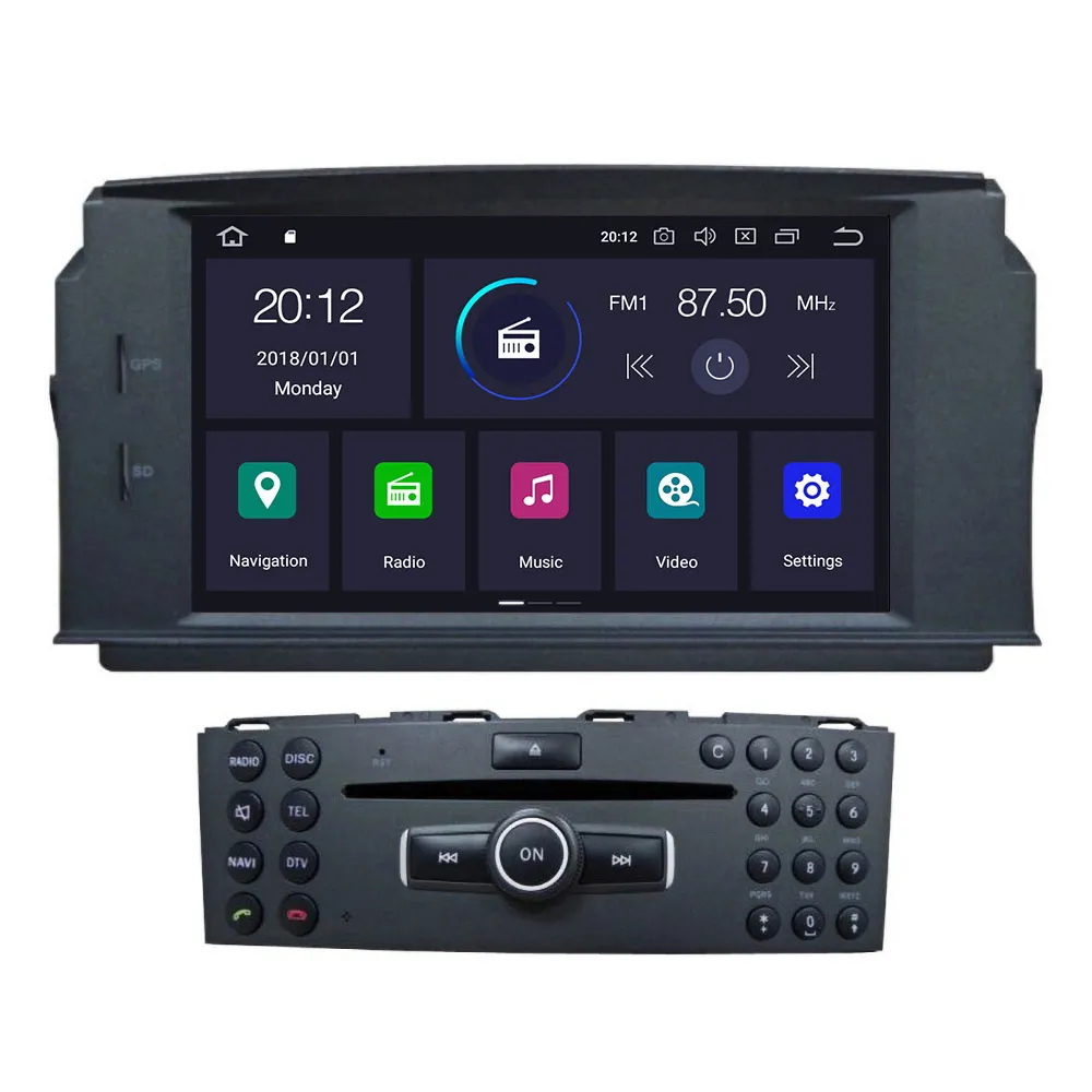 PX6 4+ 64 Android 9,0 автомобильный стерео dvd-плеер gps ГЛОНАСС Navi для MERCEDES BENZ C Class C180/C200/C230 W204 Видео Мультимедиа Радио