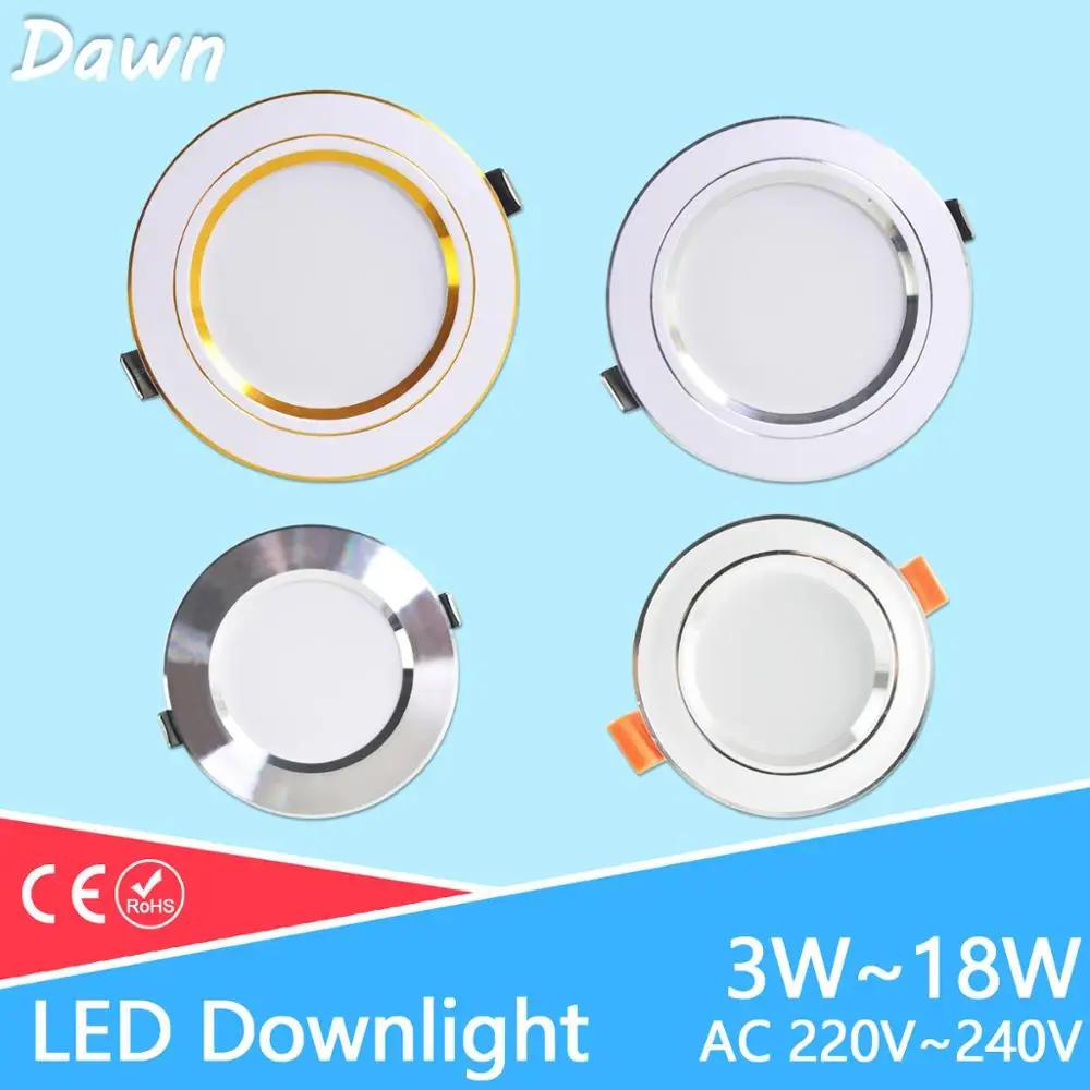 

LED Panel Light Recessed 3W 5W 10W 15W AC 220V 240V High Bright Round Panel Lamp Lighting For Home Kitchen Bathroom