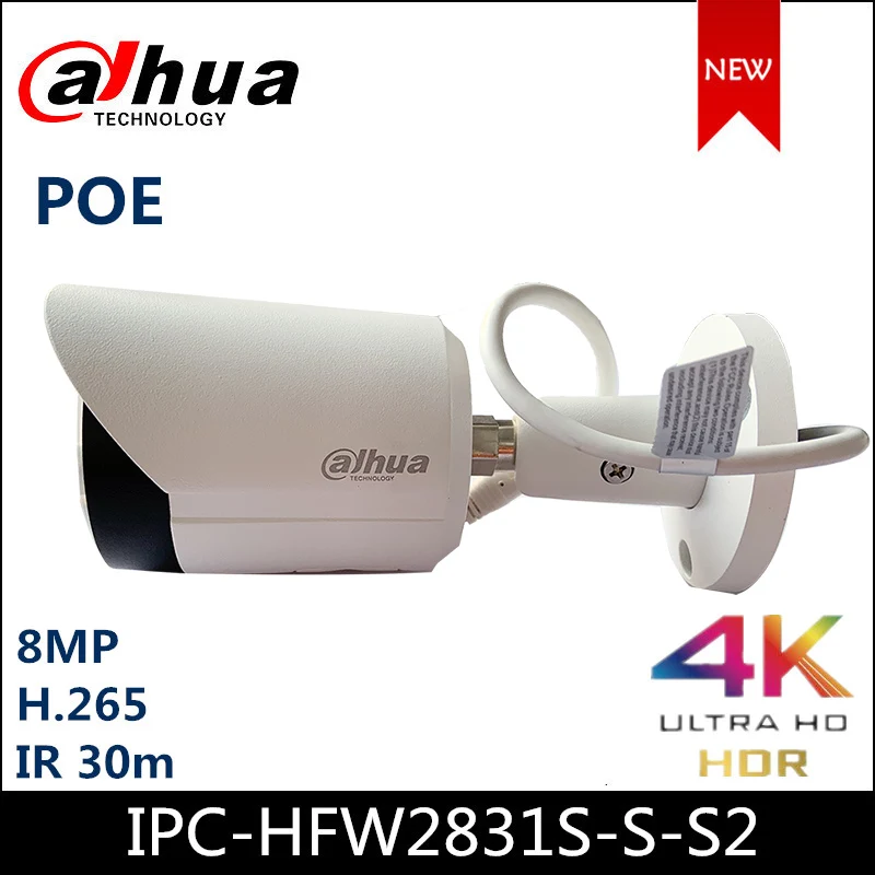 Камера Dahua POE 8 Мп 4K слот для SD карты H.265 + IVS Onvif IP67 Starlight|Наборы управления доступом| |